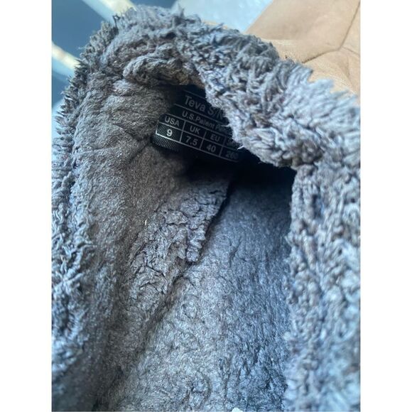 Teva Women’s Kiru 4060 Brown Leather Faux Fur Slip On Mules Shoes Sz 9 - Picture 4 of 10